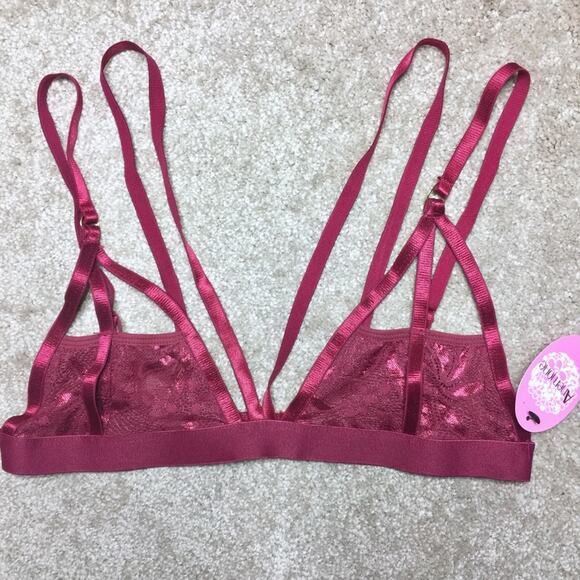 Anemone Strappy Lace Red Bralette Size Small - Picture 2 of 8